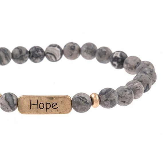 Grey & white Love & Hope Bracelet set - Picture 7 of 8